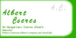 albert cseres business card